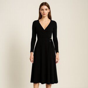 Massimo Dutti Black Long Sleeve Dress